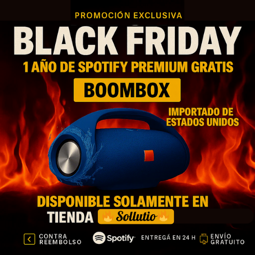 ¡POTENCIA Y SONIDO IMBATIBLES! ¡El BOOMBOX HA LLEGADO! +1 Año de Suscripción a Spotify Premium Gratis