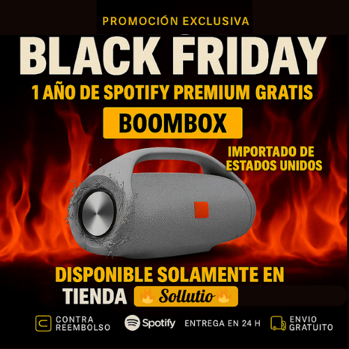 ¡POTENCIA Y SONIDO IMBATIBLES! ¡El BOOMBOX HA LLEGADO! +1 Año de Suscripción a Spotify Premium Gratis