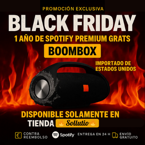 ¡POTENCIA Y SONIDO IMBATIBLES! ¡El BOOMBOX HA LLEGADO! +1 Año de Suscripción a Spotify Premium Gratis