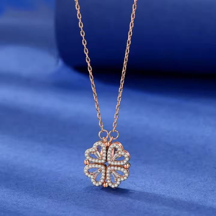 Kit 2 en 1 Viral en TikTok – Anillo Giratorio + Collar de Trébol