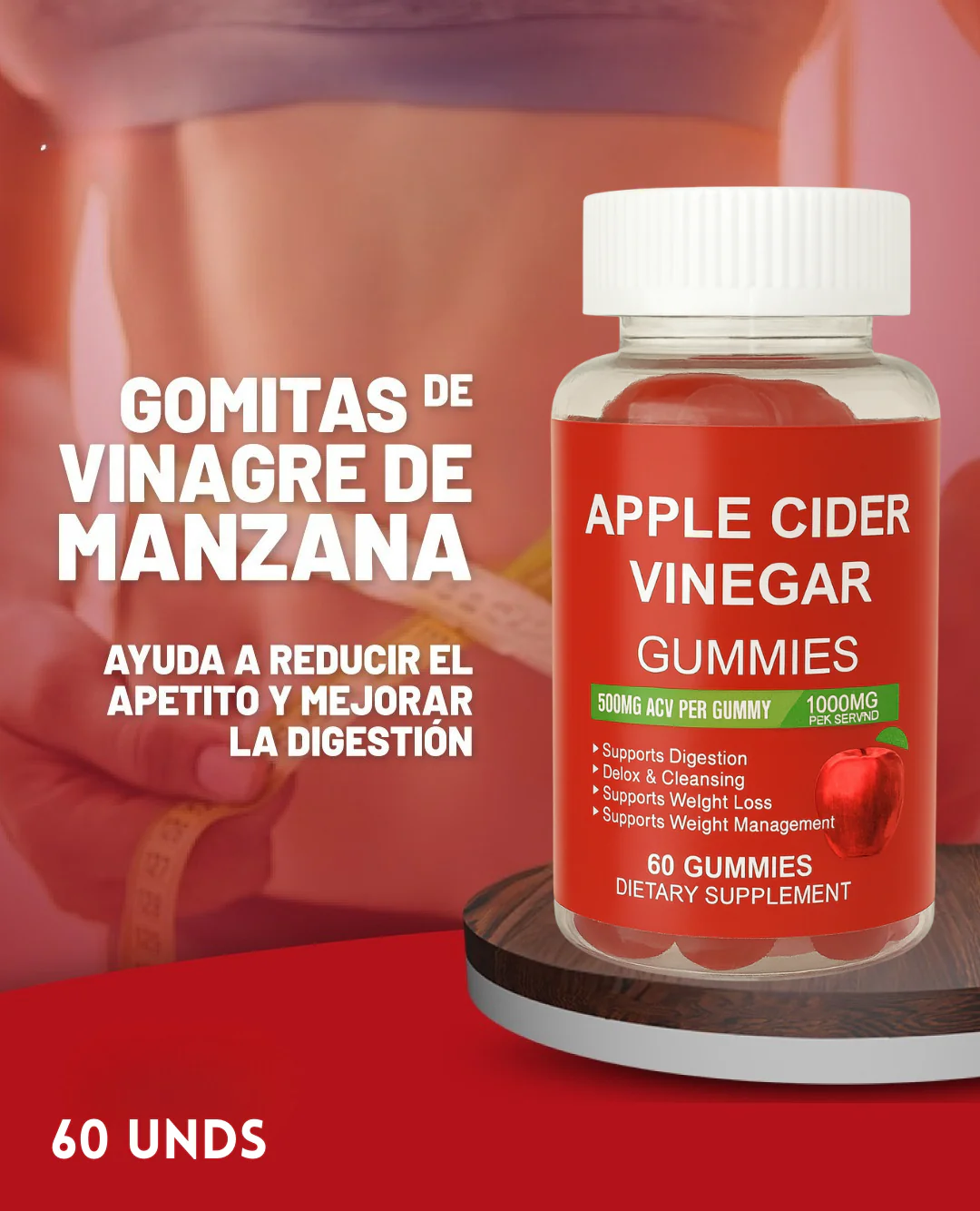 Gomitas De Vinagre De Manzana [Paga al recibir — Sin riesgo]