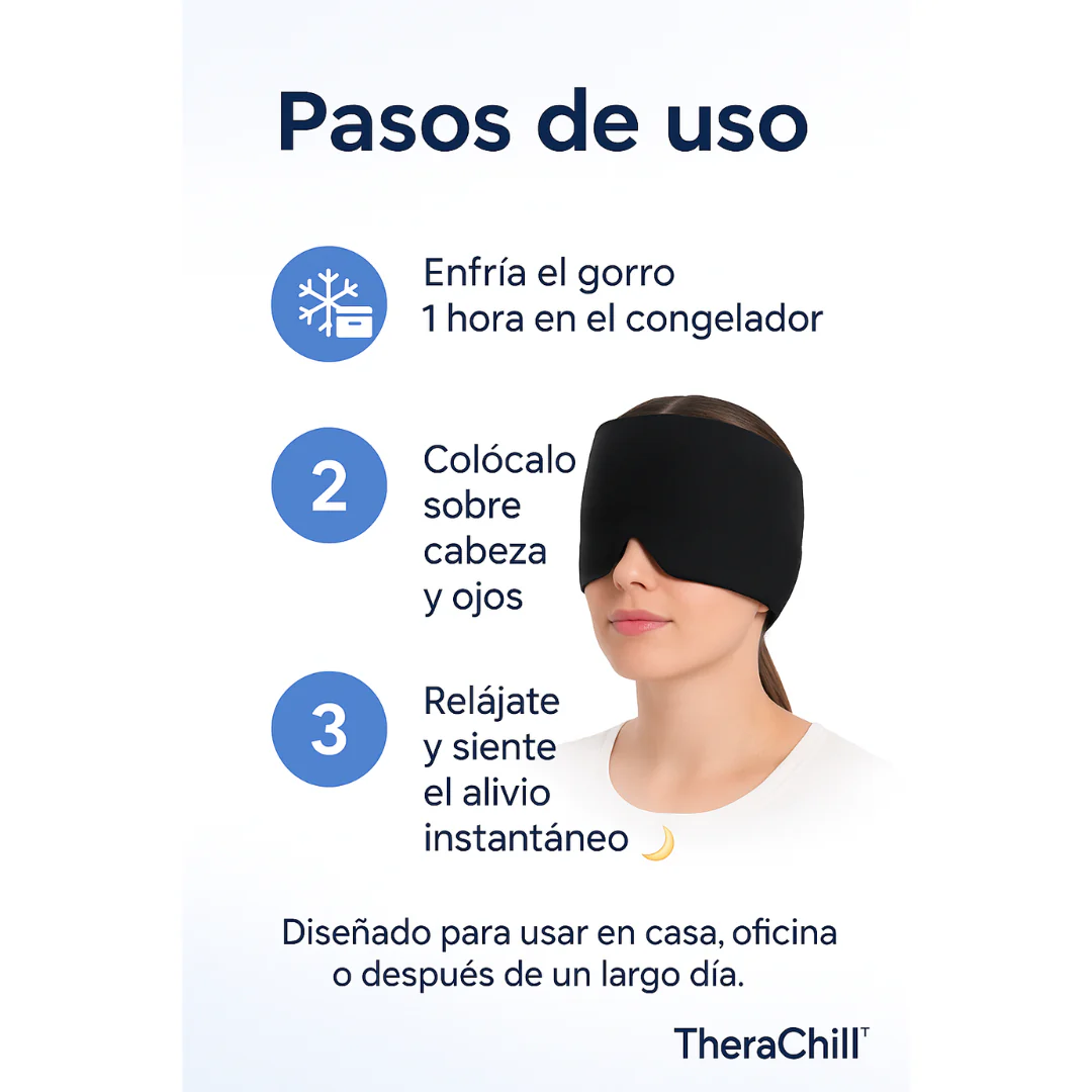 TheraChill™ | Gorro de gel frío para aliviar migrañas, estrés y tensión